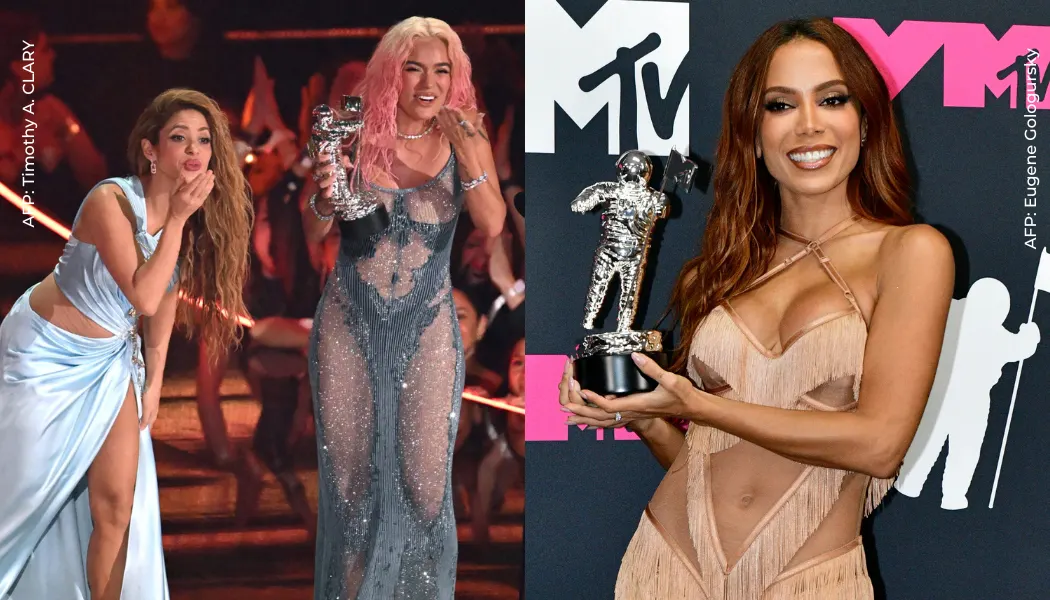 Artistas latinas Shakira, Karol G y Annita en los premios MTV VMA